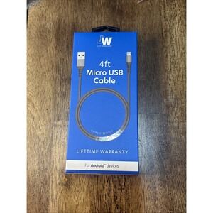 Just Wireless Micro USB Cable 4ft Charging Cable for Android Devices -Sealed Box